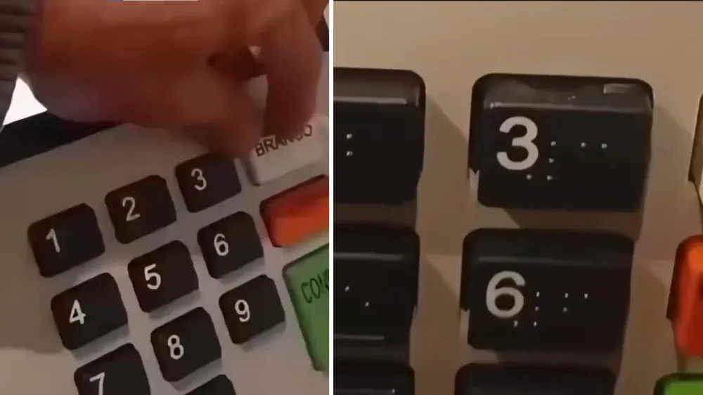 Tecla '3' foi violada na urna. (Foto: Reprodução/X)
