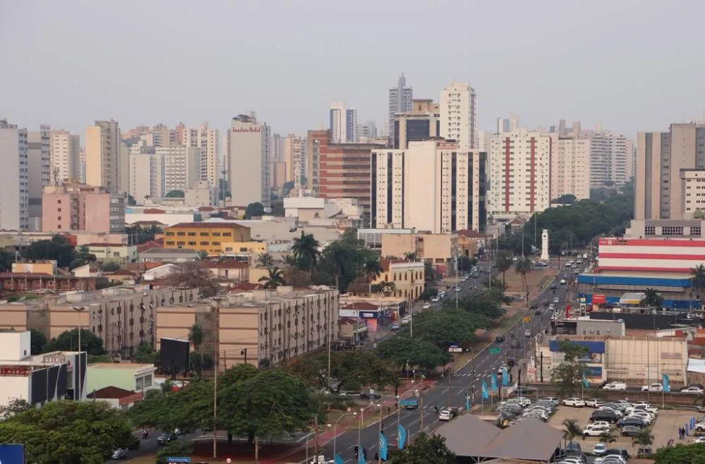 Imagem feita com drone na região central de Campo Grande (Foto: Osmar Veiga)